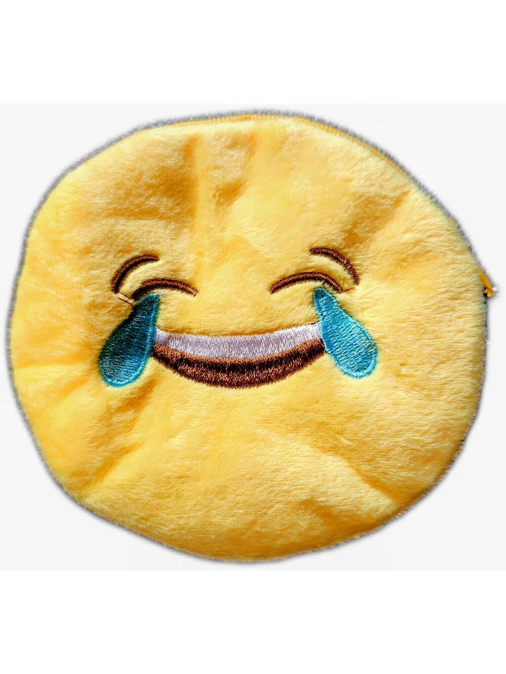 Laughing Tears Emoji Plush Coin Pouch - Yellow